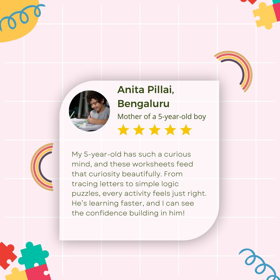 Smart Skill Worksheets for UKG (Age 5) – Strengthen Phonics, Logic, Writing & GK | Printable PDF